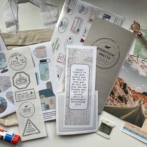 Adventure Awaits Devotional Bible Study Bible Journaling Devotion Book Kit by Creative Faith Co. Traveler&#39;s Notebook Sized