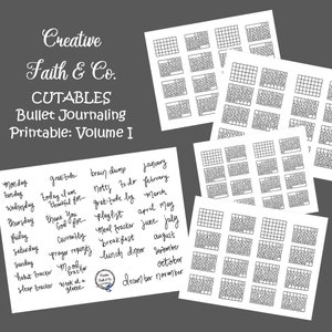 Bullet Journal Printable-Planner Habit Tracker-Instant Download-Agenda-Printable Planner Bundle (Creative Faith Cutables)