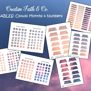 Clouds Functional Planner Printable- Calendar Happy Planner Printable-Agenda-Printable Planner Bundle