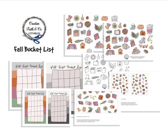 Fall Bucket List Printable | Fall Doodles | Fall Coloring Page  (Creative Faith Cutables)