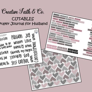 Bible Journaling Printable - Prayer Journal for Husband Prayer Phrases for Prayer Journaling (Creative Faith Cutables)
