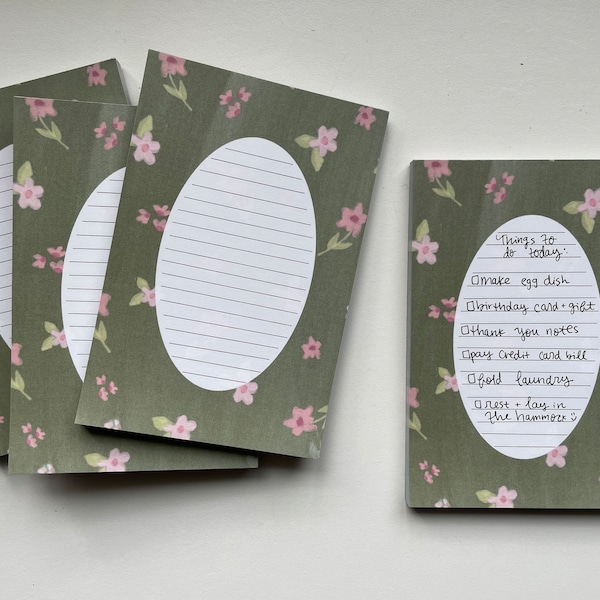 Floral Notepad - Spring Notepad - Memo Pad - To Do List Notepad - Productivity Planner Notepad - Christian Stationary - Creative Faith