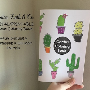 Druckbare Kaktus Malbuch | Digitales Malbuch | Malbuch für Erwachsene | Kinder Malbuch (Creative Faith Cutables)