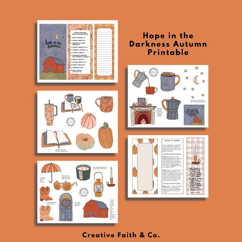 Hope in the Darkness Bible Journaling Printable, Christian Fall Bible Study, Autumn Faith Pages, Scripture Journal Kit image 16