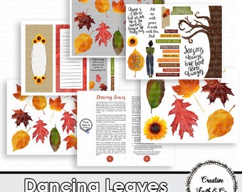 Bible Journaling Printable Devotion Kit - Dancing Leaves  (Creative Faith Cutables)