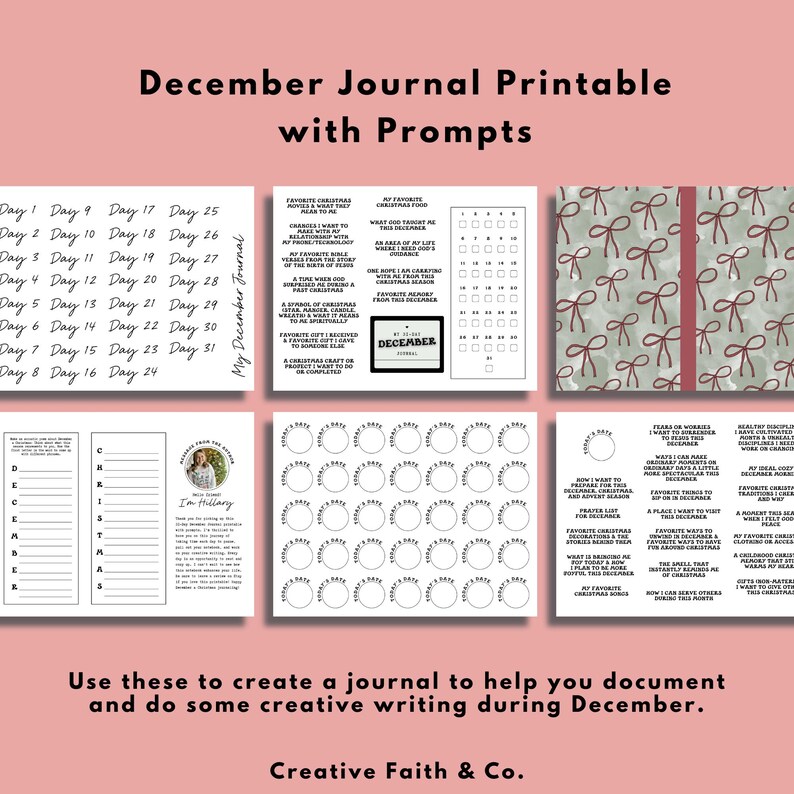 December Journal With Prompts Printable | DIY Christmas Journal ...