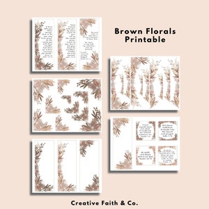Brown Florals: Verses about Peace and Rest - Bible Journaling Printable (Creative Faith Cutables) image 5