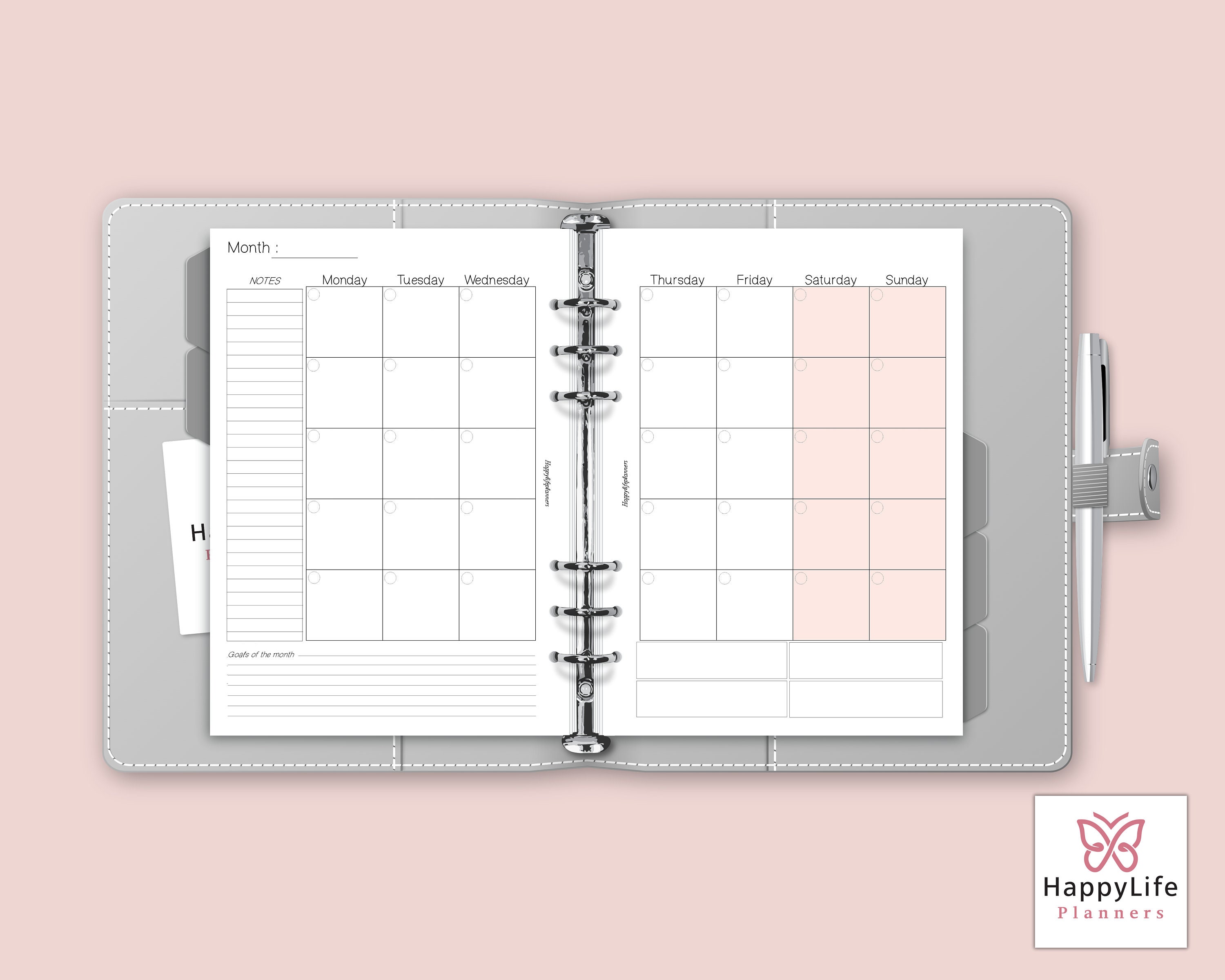 Monthly Planner | A5 Printable Inserts | Monthly Organizer Template ...