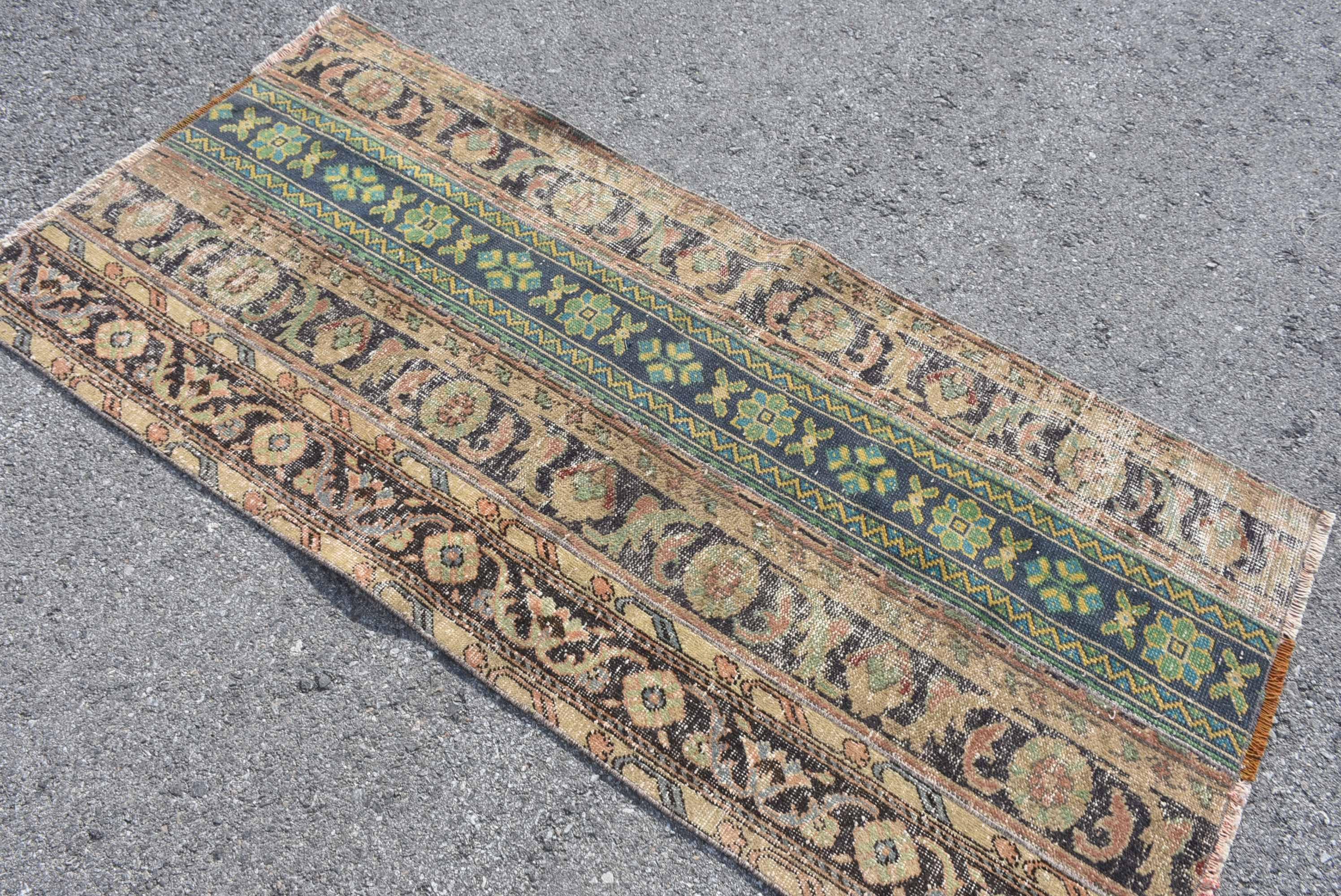 Turkish Rug, Vintage Runner, 90x190cm, Antique Carpet