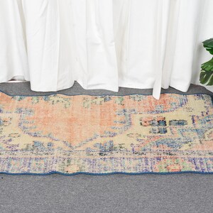 Turkish Rug, Small Rugs, Vintage Rug, Anatolian Rugs, Rugs For Entry, 1.7x3.3 ft Orange Rug, Door Mat Rugs, Gift For The Home,  13115