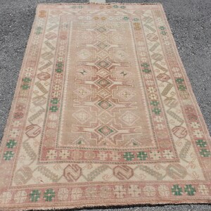 4x6 ft Turkish Area Rug, Vintage Anatolian Rug, Handmade Floor Carpet, Living Room Decor, Boho Style Rug, Bedroom Rugs