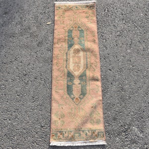 Orange Cool Rugs, Antique Rugs, Rugs For Bathroom, Turkish Rug, 1x3.5 ft Small Rugs, Small Boho Rug, Vintage Rug, Handwoven Bedroom Rugs