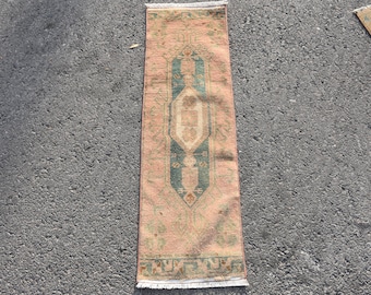 Orange Cool Rugs, Antique Rugs, Rugs For Bathroom, Turkish Rug, 1x3.5 ft Small Rugs, Small Boho Rug, Vintage Rug, Handwoven Bedroom Rugs