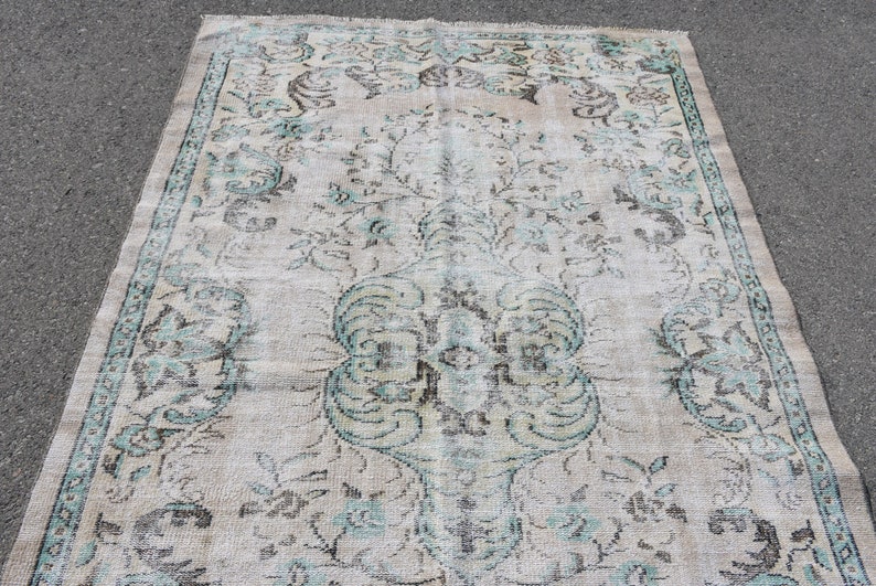 Antique Rug Oushak Rug,Living Room Rug Oriental Rug H- 6743 Muted Rug Vintage Rug Muted Rug Turkish Rug 5.2x8.7 feet Salon Rug