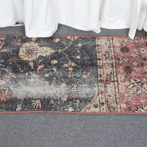 Vintage Rug, Small Rug, Turkish Rug, Anatolian Rug, Rugs For Entry, 1.6x3.2 ft Red Rug, Door Mat Rug, Wool Rug, Small Bathroom Rug,  13147