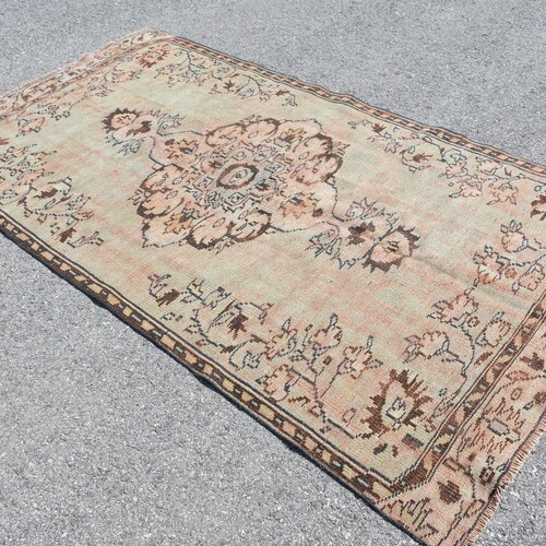 Vintage Rug, Area Rug, Turkish Rug, Antique Rug, 54x95 inches Green Carpet, Decorative Floor shops Rugs, Handwoven Indoor Rug, 8902