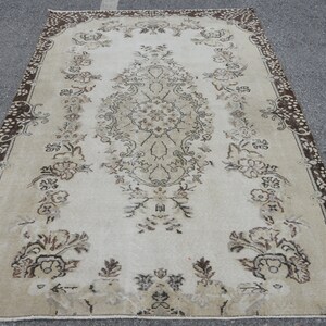 Turkish Rug, Large Carpet, Vintage Rug, Home Decor Rug, 67x99 inches Brown Rug, Handwoven Living Room Rugs, Bohemian Salon Carpet,  8881
