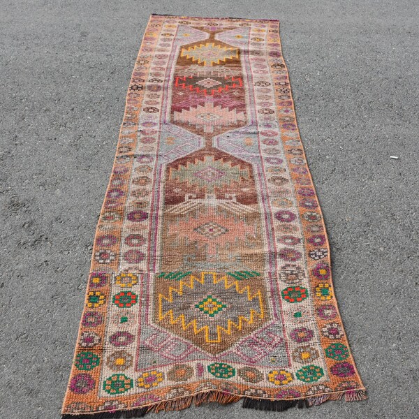 Herki Rug, Turkish Rug, 2.7x8.4 ft, Corridor Rug, Runner Rug, Hallway Rug, Antique Rug, Vintage Wool Rug, Oriental Rug, Kitchen Rug, H- 6480