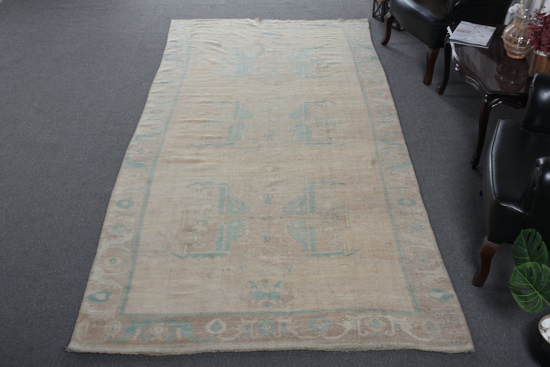 Large Rugs Turkish Vintage Muted Anatolian for Salon 5.1x11.2 Ft Brown ...