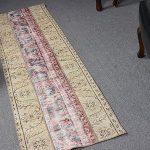 Runner Rug, Turkish Rug, Vintage Rug, Patchwork Rug, Antique Rug, Rugs For Hallway, 1.9x6.6 ft Green Rug, Wool Rug, Oushak Runner Rug, 13158
