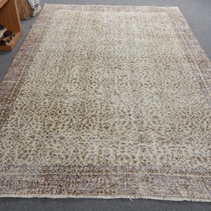 6.4x9.7 ft Large Rugs, Vintage Rug, Rugs For Bedroom, Anatolian Rug, Large Area Rug, Turkish Rug, Beige Cool Rugs, Outdoor Living Room Rugs