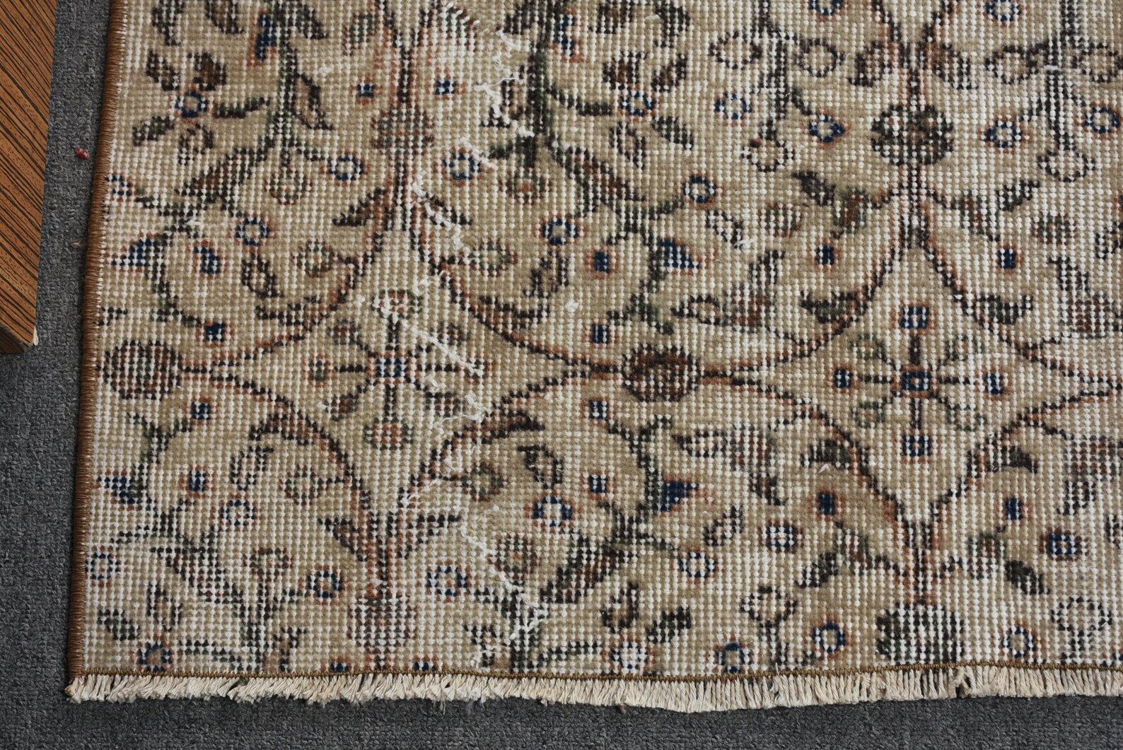 Vintage Rug, Small Wool Rug, Turkish Rug, Rugs for Gift, Beige Colorful ...