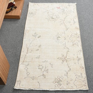 2.2x4.1 ft Small Rug, Kids Rugs, Oushak Rugs, Turkish Rug, Beige Floor Rug, Rugs For Wall Hanging, Vintage Rug, Bohemian Entry Rug