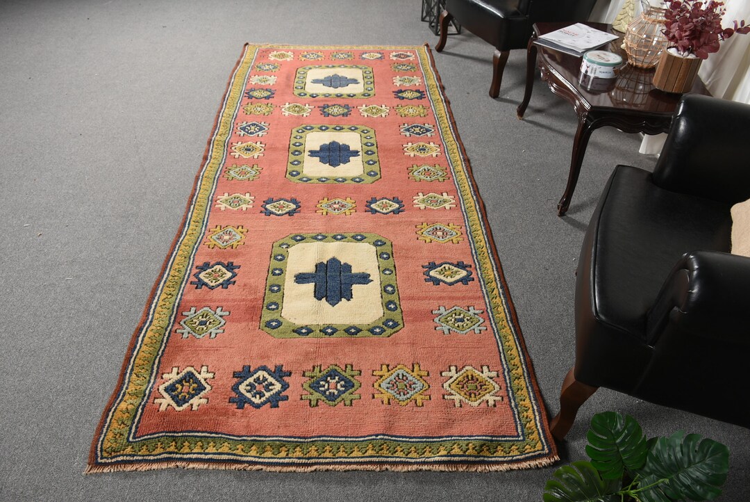 Vintage Rug Turkish Runner Rugs Anatolian for Corridor 3.7x9.3 Etsy