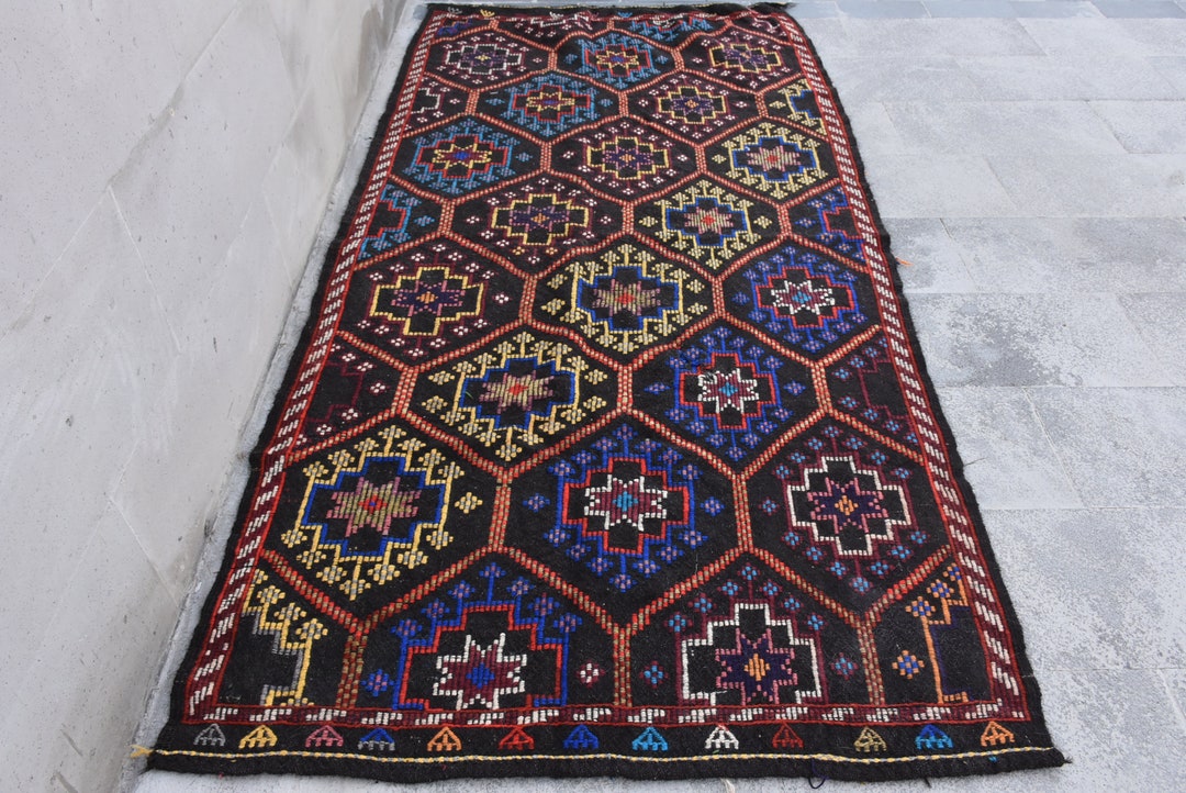 Rugs Kilim, Vintage Kilim, 4.1x8.7 Ft Area Kilim, Decorative Kilim