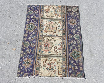 Small Carpet, Turkish Rug, Vintage Rug, Oushak Rug, 28x38 inches Beige Rug, Handwoven Entry Carpet, Decorative Little Rugs,  9831