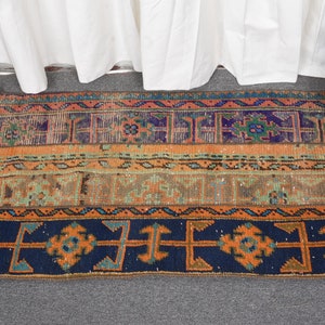 Vintage Rug, Turkish Rug, Small Rugs, Patchwork Rug, Antique Rug, Rugs For Bathroom, 1.8x3.1 ft Blue Rug, Door Mat Rug, Handmade Rug,  13100