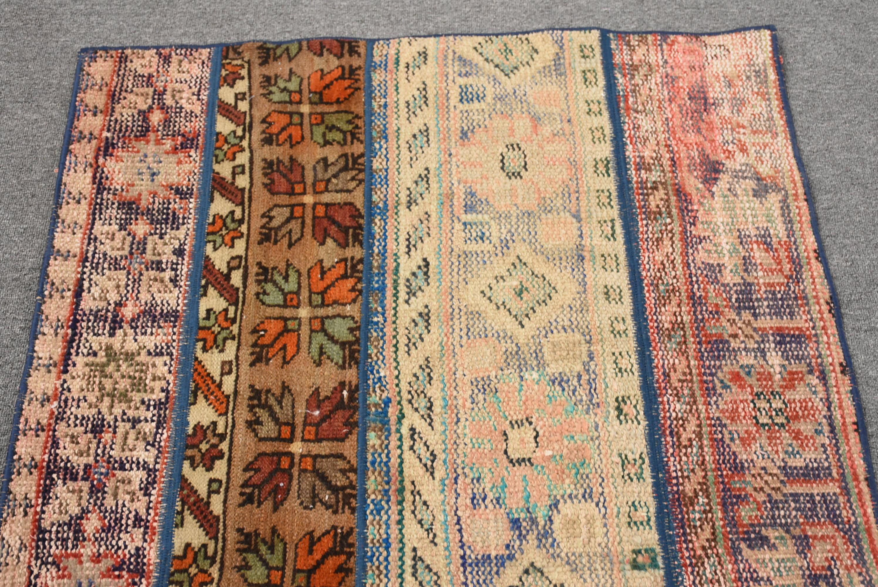 【3日間だけ値下げ】②未使用 トルコ　ラグ　パッチワーク　ヴィンテージ　絨毯 ヴィンテージ トルコ パッチワーク ドアマット、ユニークなマルチ