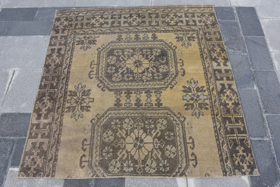 トルコヴィンテージラグ ランナー 147×51アイボリー グレージュ