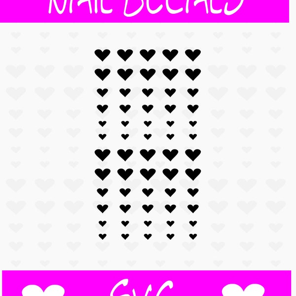 SVG mini heart nail decals/stickers Nail Art