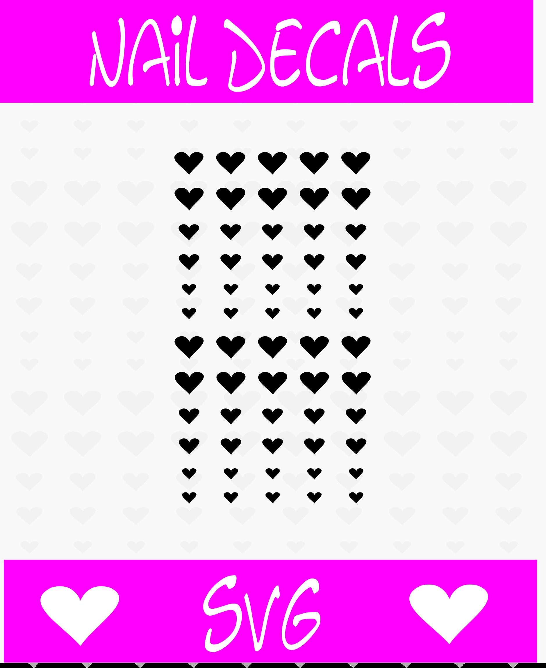 SVG Mini Heart Nail Decals/stickers Nail Art - Etsy UK