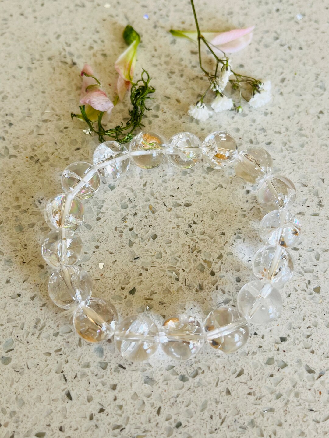 Clear Rainbow Quartz Bracelet. Infused With Love. Chakra Etsy