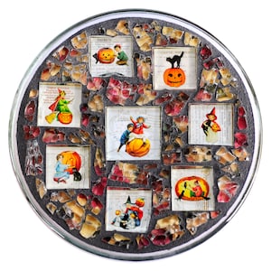 Vintage Halloween Circular Trivet - Old Fashioned