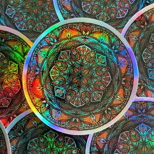 Southwestern Style Mandala Sticker- Holographic
