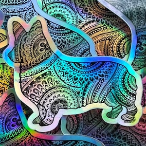 Adorable Holographic Corgi Sticker *High Quality- Waterproof, Weatherproof and UV resistant*