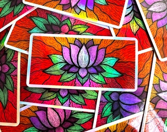 Beautiful Holographic Lotus Sticker