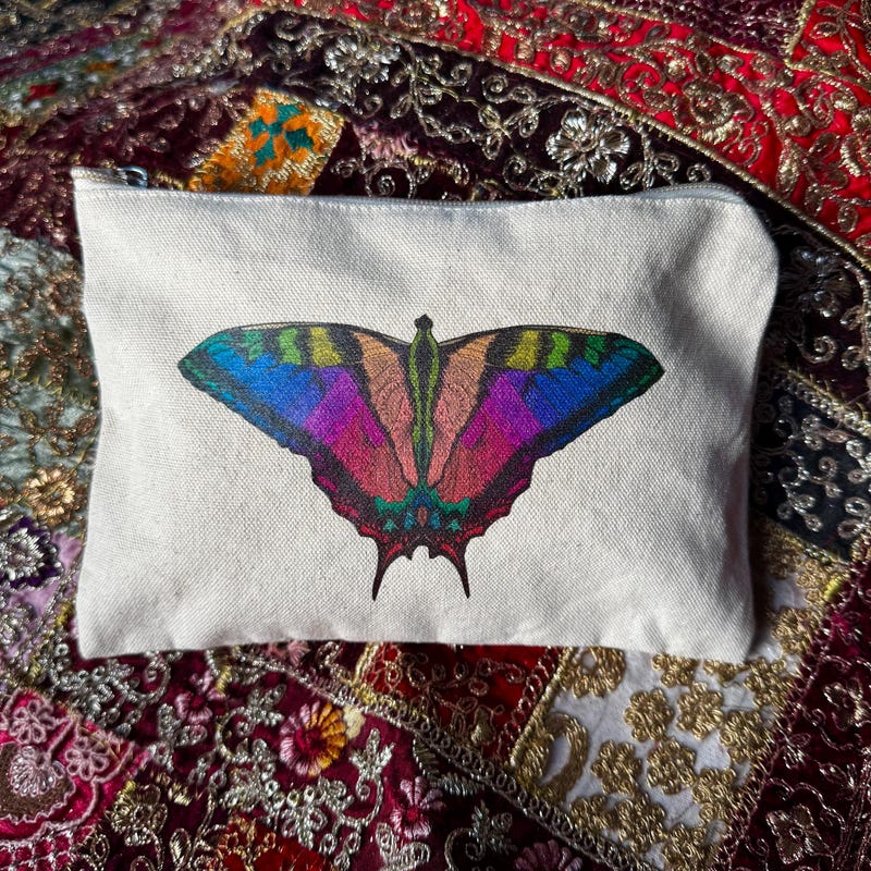 Butterfly Small Makeup Bag in Lavender main image 1