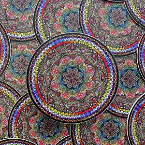 Rainbow Mandala Sticker: Weatherproof Vinyl Decal