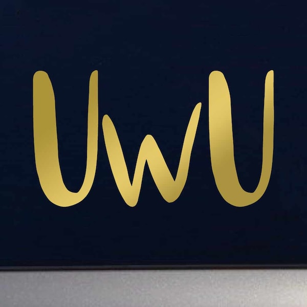 UwU Meme calcomanía de vinilo para exteriores - Múltiples colores disponibles