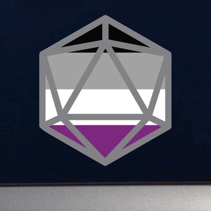 Ace Asexual D20 Dice - LGBT Pride - Indoor Outdoor Vinyl Decal