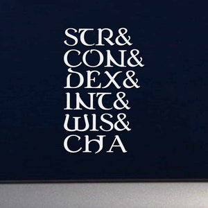 Str, Con, Dex, Int, Wis & Cha Stats - Table Top Rpg DND Themed Indoor ...