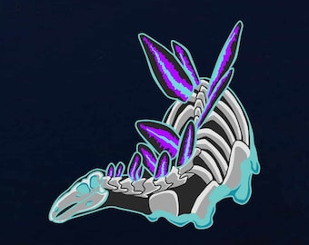 Stegosaurus Skeleton With Goo Drips - Multiple Colors - Vinyl Indoor Outdoor Decal