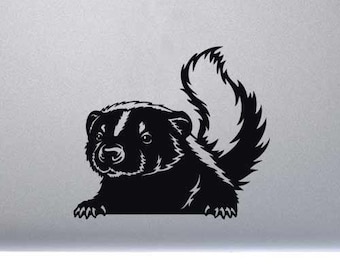 Skunk Peeker Indoor Outdoor Vinyl Decal - Multiple Colors Available