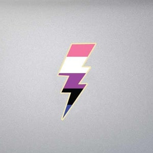 Lightning Bolt Genderfluid Flag - LGBTQ+ Pride - Indoor Outdoor Vinyl Decal