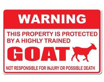 Beware Of The Goat Metal Sign//Fridge Magnet Wall Sign 1232