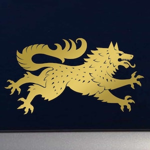 Celtic Snarling Heraldic Wolf Vinyl Indoor Outdoor Decal